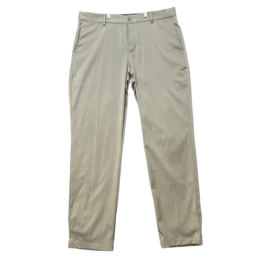 Nike Golf Pants Mens 34x32 Khaki Stretch Waistband Dri-FIT Split Hem Performance